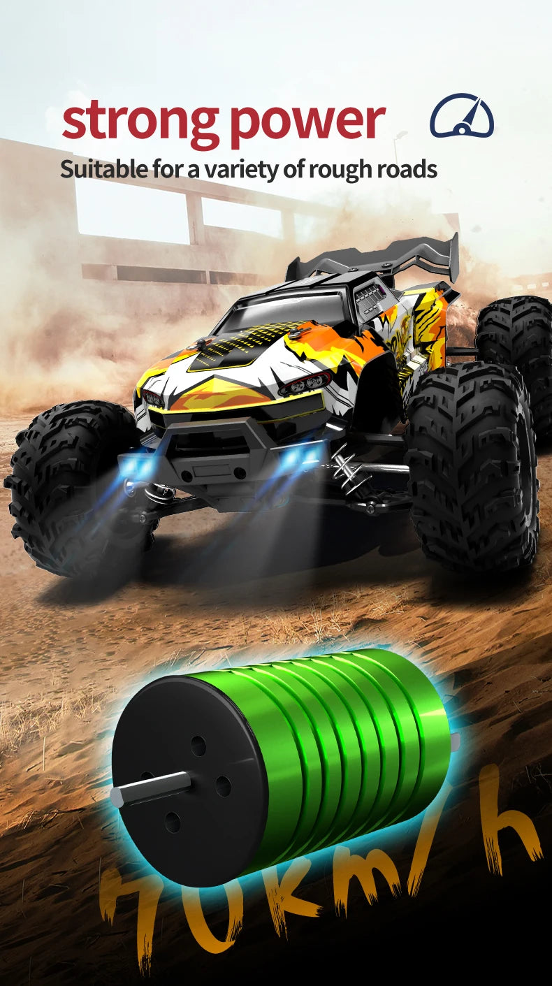 Wltoys Q117 1/16 RC Car 4WD Remote Control Car LED Headlights Brushless 70KM/H 2.4G High Speed Off-Road Drift Toys for Children