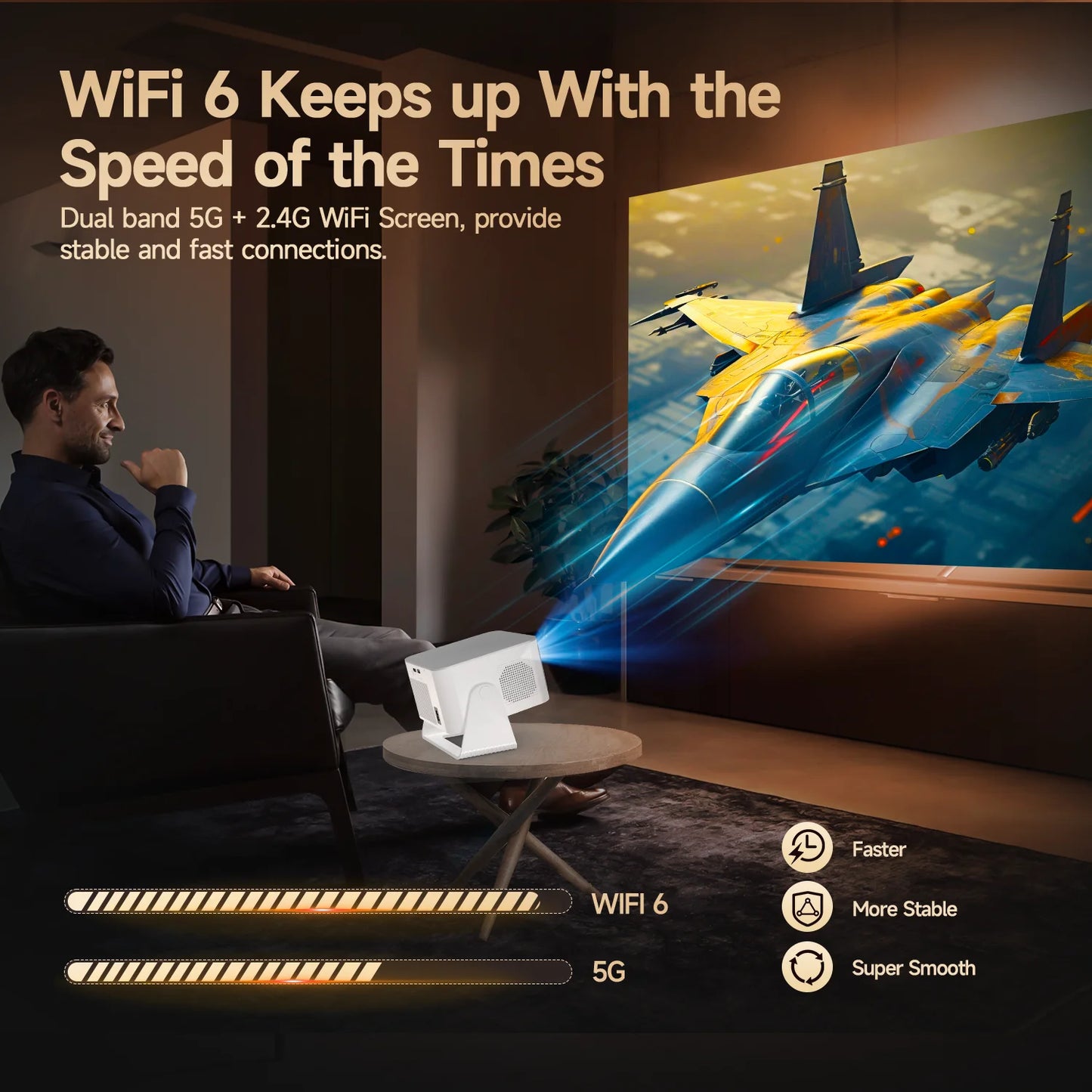 Magcubic Android 14 900ANSI Projector Auto Focus Native 1080P Support 8K With Wifi6 BT5.4 Portable Movie Outdoor HY350Max