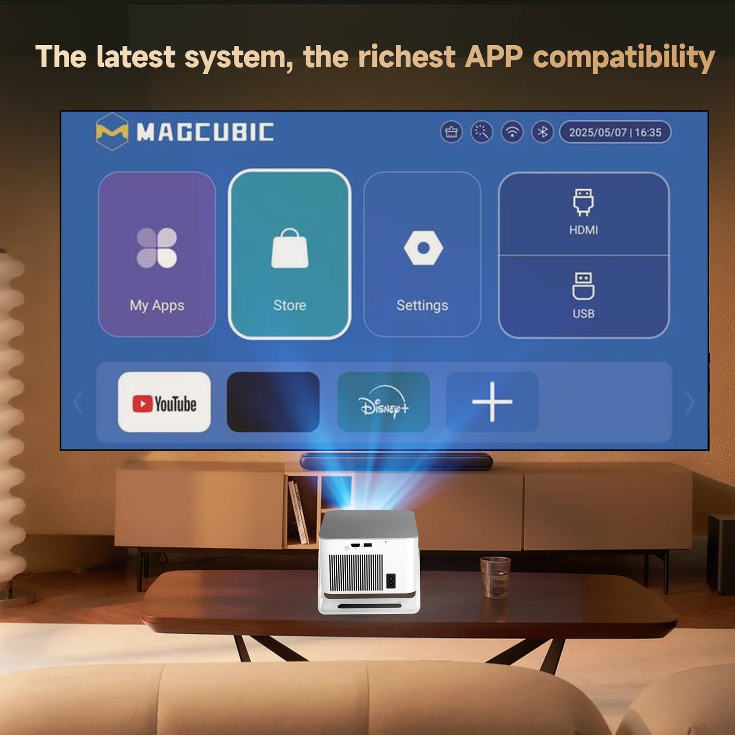 Magcubic Android 14 900ANSI Projector Auto Focus Native 1080P Support 8K With Wifi6 BT5.4 Portable Movie Outdoor HY350Max