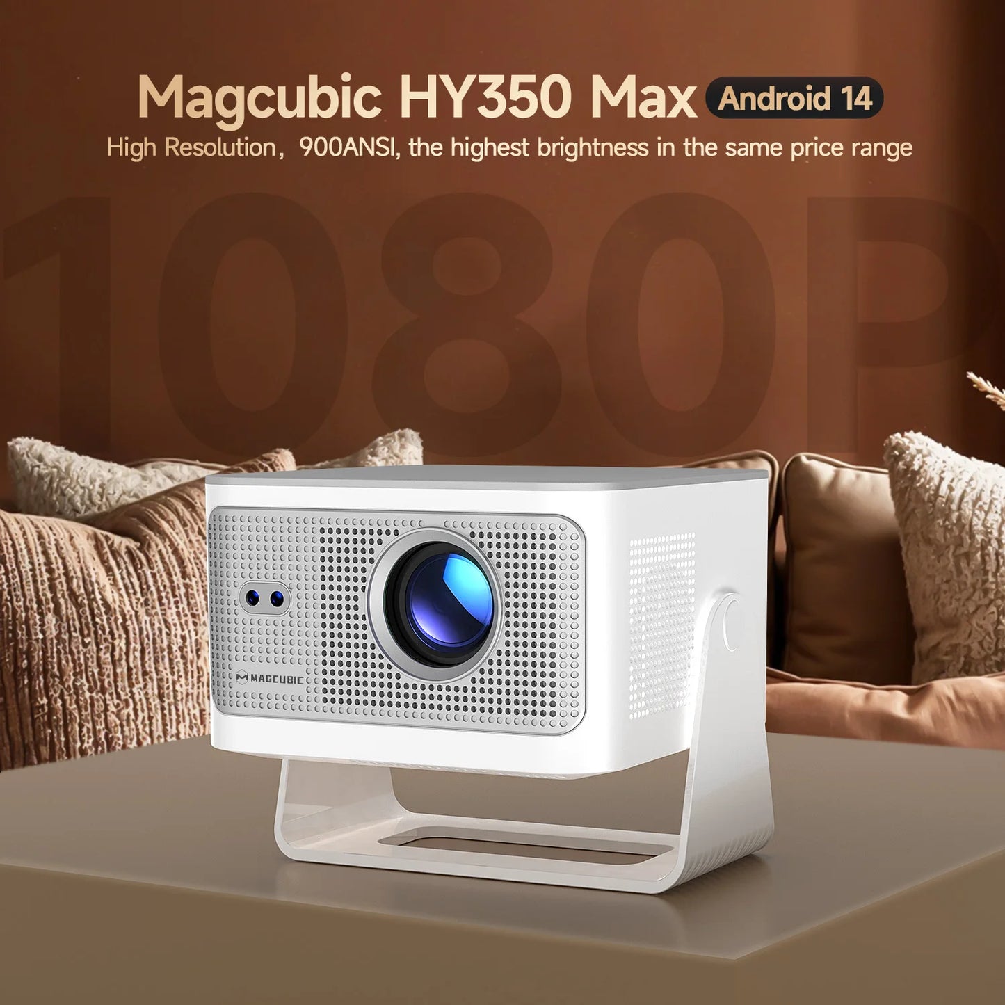 Magcubic Android 14 900ANSI Projector Auto Focus Native 1080P Support 8K With Wifi6 BT5.4 Portable Movie Outdoor HY350Max