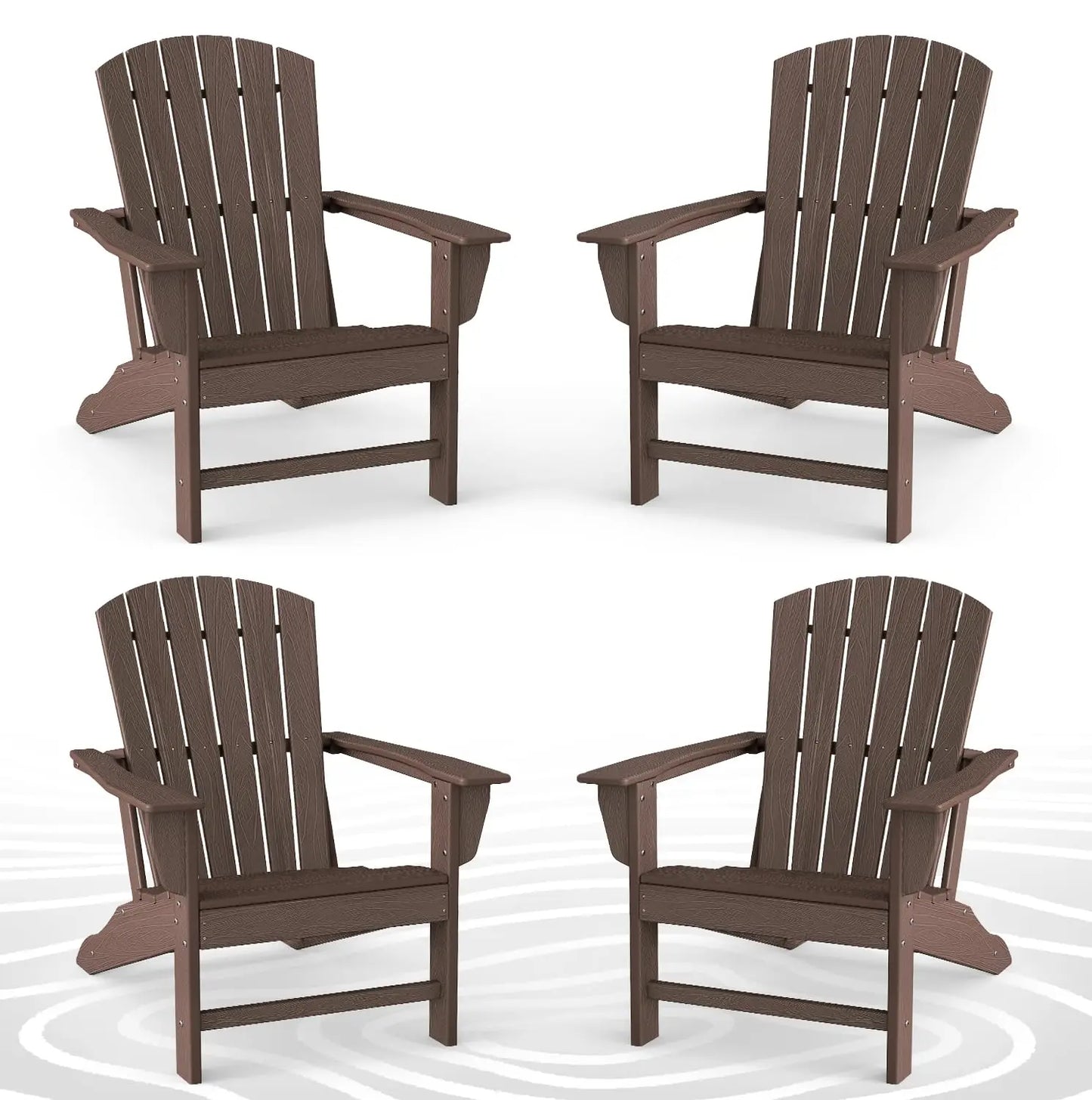 Oversized HDPE Fire Pit Chairs Set Weather Resistant Outdoor Poolside Campfire Custom