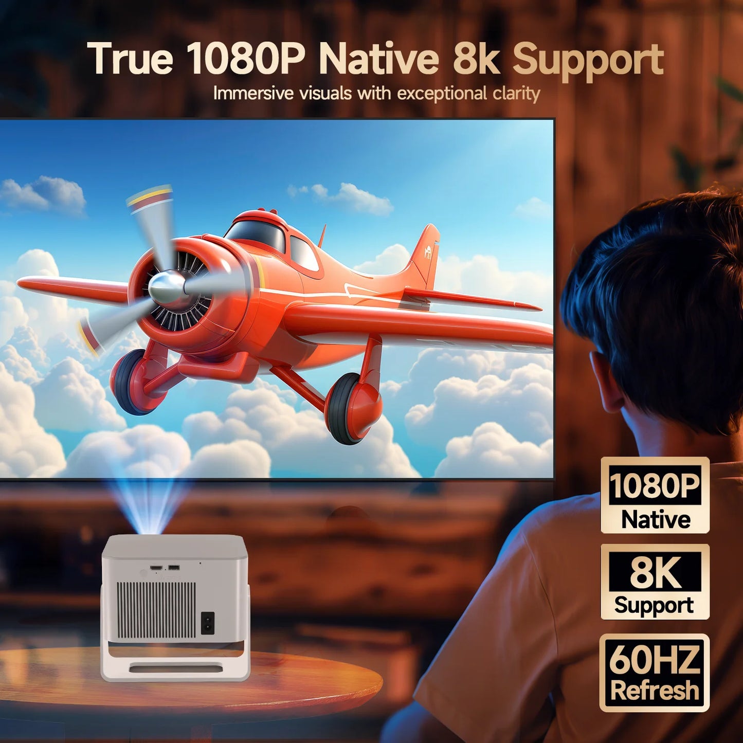 Magcubic Android 14 900ANSI Projector Auto Focus Native 1080P Support 8K With Wifi6 BT5.4 Portable Movie Outdoor HY350Max